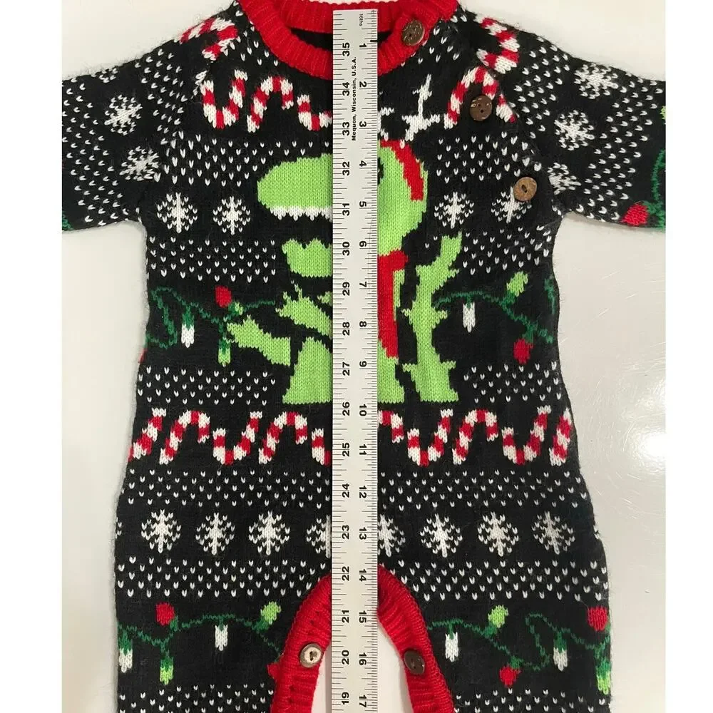 Ugly Christmas‎ sweater Baby Dinosaur onesie 6 Months adorable